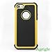 AGRIGLE Shock- Absorption/High Impact Resistant Hybrid Dual Layer Armor Defender Full Body Protective Cover Case Compatible with iPhone 5/5S/SE (Yellow)