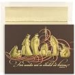 Gold Nativity On Mocha Religious Christmas Cards -