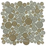 Modern mosaics - pennyround crystallized glass tile in pebble beach