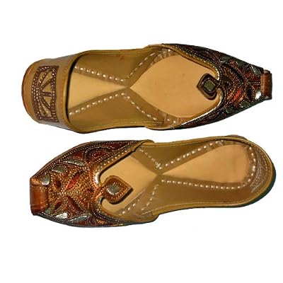 Fashion Shoes-phulkari Handcrafted Leather Casual Footwear for Women