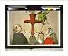 Historic Print (L): [Circus stock poster showing four people looking up at three gree...