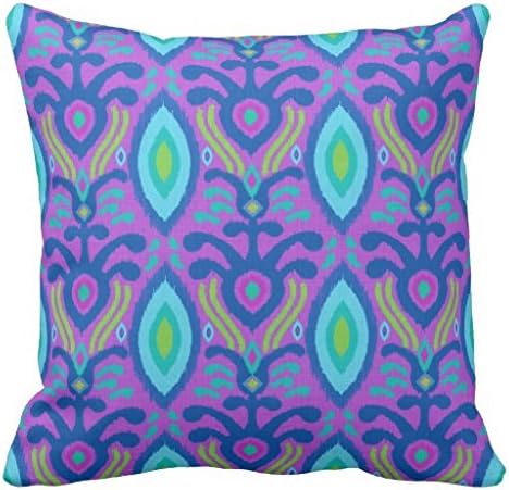 Bohemian Ikat Pillow Case Purple Turquoise