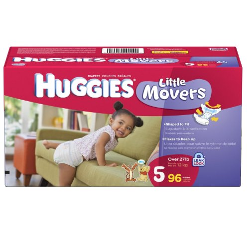 Huggies Little Movers Diapers, Size 5, 96-Count