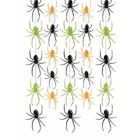 PACK OF 6 SPIDER STRING DECORATIONS (7 FT LONG EACH)