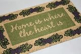 Homescapes Valentines Doormat - Home Is Where The Heart Is - 100% Natural Coir Pile with PVC Backing- Suitable for Indoor and Outdoor use