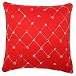 Decorative Handmade Cushion Cover / Pillow Sham With Two Tone Diamond Embroidery - Cherry Red