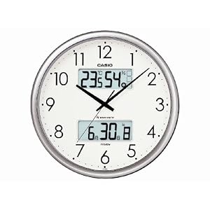 【クリックでお店のこの商品のページへ】カシオ 温度・湿度計付き生活環境お知らせ掛時計 シルバー ITM-650J-8JF： ホーム＆キッチン