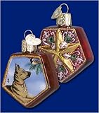 Old World Christmas Ornament Inside Art German Shepard and Bird