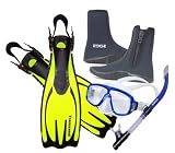 Edge Transcend Package (Blue) - Vision Mask, Shadow Semi-Dry Snorkel, 5mm Boot, and Transcend Fin