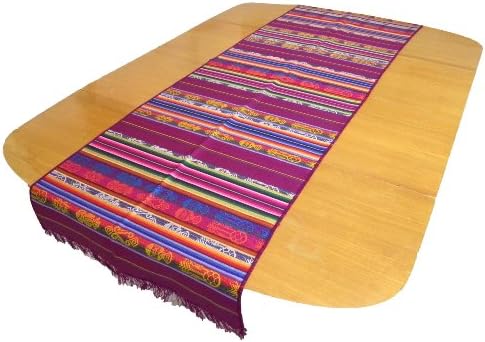 Minga Hand Woven Tablerunner, Dark Magenta