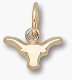 Texas Longhorns Solid Longhorn 1/8 Charm - 14KT Gold Jewelry