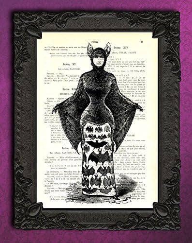 Lady With Halloween Costume Print Art Painting 7.67x11.61in/19.5x29.5cm-Victorian Lady With Halloween Costume Print On Canvas - Print Halloween Decoration Art Print Art