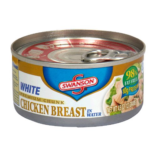 Swanson Premium Chunk Chicken Breast in Water, White Meat, 4.5-Ounce Cans (Pack of 24)