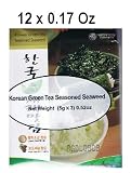 Korean Seasoned Roasted Nori Seaweed with Green Tea Matcha - 12x0.17 oz Packets
