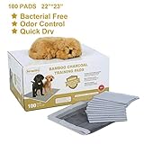 Favorite® 22 Inch by 23 Inch Bamboo Charcoal Floor Protection Dog Training Pads/ Puppy Training Pads Absorbs Smell and Urine/Housebreaking Pads for Dogs/Potty Training for House Doggies