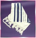 Jewish Blue/silver Tallit Wool Talit Prayer Shawl 51 * 71