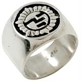 Inlayed Native Sun - Sterling Silver Ring