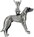 Sterling Silver Fox Hound Dog Charm .