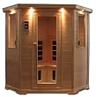 ClearLight CE-C 4 Person Corner Sauna Infrared Fusion Carbon/Ceramic - Aspen Wood