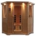 ClearLight CE-C 4 Person Corner Sauna Infrared Fusion Carbon/Ceramic - Aspen Wood