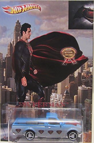 Hot Wheels CUSTOM DATSUN 620 "SUPERMAN" Batman Vs Superman Real Riders Rubber Wheels 1:64 Scale Code-3 Collectible Die Cast Model Car 1/1 Made !!!