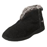  : ACORN Women's Chinchilla Bootie Slipper, Black, L