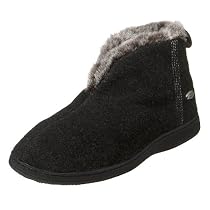 ACORN Women's Chinchilla Bootie Slipper, Black, M