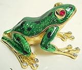 Awesome Tree Frog Jewelled Trinket Box Jewelry Crystal