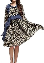  Full Length Leopard Print Chiffon Evening Dress  With a Bow(s)