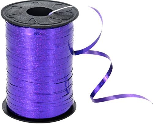 HiArt Holographic Curling Ribbon, 3/16" x 500 Yard, Metallic Purple