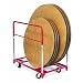 Raymond 3773 Steel Narrow Round Folding Table Mover with 5" x 2" Phenolic caster, 1600 lbs Capacity, 48" Length x 24" Width