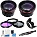 58mm All In Lens Kit FDigital Camera Includes HD .43x Wide Angle Lens + 2.2x Telephoto Lens + Multi-Coated 3 Piece Filter Kit (UV, CPL, FLD) + Lens Hood + Lens Cap Keeper + Mini Tripod + LCD Screen Protectors + Camera Cleaning Kit For Fuji FujiFilm FinePix HS20 EXR, HS30EXR, HS30 EXR, HS25EXR, HS25 EXR Digital Camera