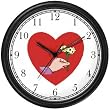 Red Heart - Hand with Flowers - Love & Friendship Theme Wall Clock by WatchBuddy Timepieces (Slate Blue Frame)