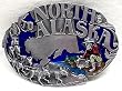 North to Alaska Enamel Pewter Belt Buckle