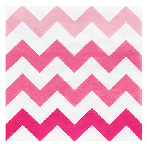 Chevron Pink Beverage Napkins (20)