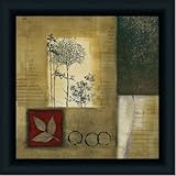 Autumn Green Leaf Modern Abstract Ii Art Print Framed