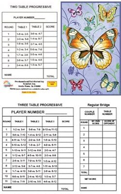 Bridge Tallies - Purple Gold - (12 Pack) 2 & 3 Table Progessive