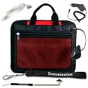 Kroo Red Seal Case For Kindle DX + USB Data Cable + Black Car Charger + Black E-Reader Light + Determination Strap (Combo)