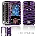 Purple and Black Zebra Skin Design Snap-On Cover Hard Case Silicone Skin Cell Phone Protector for Motorola Rival A455 [Beyond Cell Packaging]