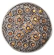 Womens Amber Rhinestone "Flower Hearts" Circular Fashion Belt Buckle