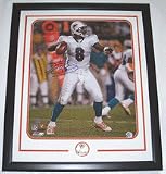 Daunte Culpepper Autographed White Jersey Custom Framed 16 x 20 Photograph with Team Medallion