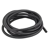 uxcell　コルゲートチューブ ケーブルパイプ　ジャバラホース 3.4M　プラスチック　ブラック