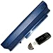 Acer Aspire One 8.9 7200mAh 9 cells Blue Replacement Laptop Notebook Battery p/n: UM08A31 UM08A51 UM08A52 UM08A71 UM08A72 UM08A73 UM08A74 UM08A75 UM08B31 UM08B71 UM08B72 UM08B73 UM08B74 LC.BTP00.017 LC.BTP00.018 934T2780F come with a USB 2.0 SD Card Reader
