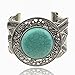 Tibet Silver Plated Genuine Turquoise Open Ended Cuff Wristband Bangle Bracelet