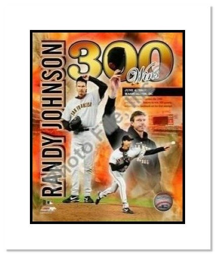 Randy Johnson San Francisco Giants MLB Double Matted 8x10 Photograph 300 Win Collage
