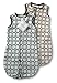 SwaddleDesigns Sleeping Sack with 2-Way Zipper, Cozy Micro Fleece Brown Mod Circles on Pastel Blue, 3-6MO