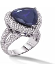 18K White Gold Tanzanite and Diamond Ring -- LIFETIME WARRANTY