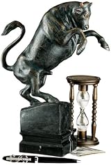 Foundry Iron Marble Base Collectible Wall Street Bull Desktop Statue Sculpture