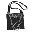 HB-012-1, Blk Canvas W/Blk Zippers Shoulder Bag