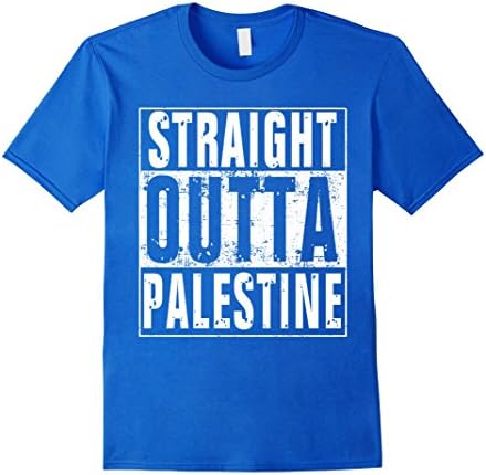 Men's Straight Outta Palestine Shirt Tee T-Shirt (FULL COLORS) Medium Royal Blue
